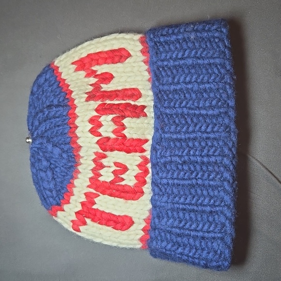 Tuckernuck Sh*t That I Knit Navy Team USA Chunky Knit Peru Wool Beanie Unisex - Picture 5 of 9